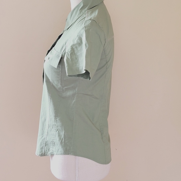 Riley Los Angeles olive button down size small - Picture 3 of 5